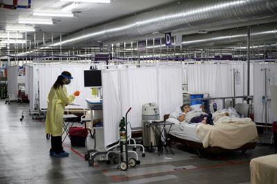 US hospital converts nearby parking lot into Covid care facility