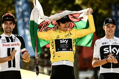 Thomas overwhelmed as Tour victory serenaded by Elton John, Henry and Bale