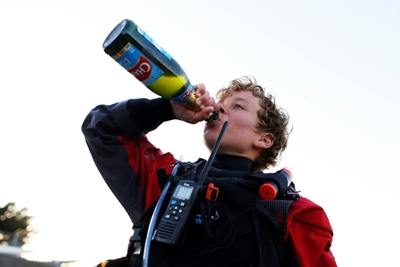 Schoolboy, 12, gets hug from mum after record Channel sail
