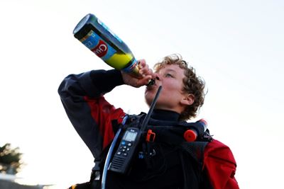 Schoolboy, 12, gets hug from mum after record Channel sail