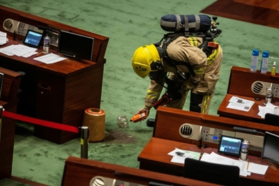 Banana, bean cake and fertiliser stunts in Hong Kong's legislature