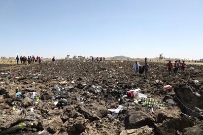 Search for bodies after plane crash