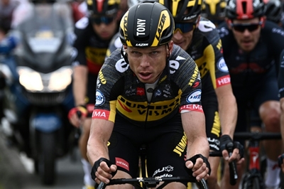 Tour de France rider hit by roadside fan with sign out after second crash