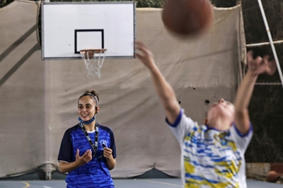 Gaza's first woman basketball referee hits the court