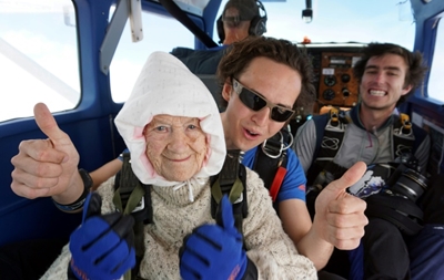 Great-granny becomes 'oldest' skydiver