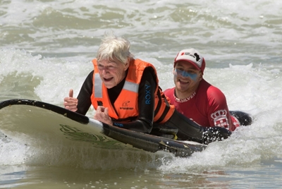 Disabled surfers thrill at catching a wave
