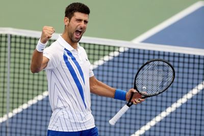 Djokovic in action on day one at US Open bubble