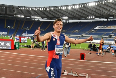 Warholm shatters Young's hurdles record at Oslo Diamond League