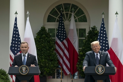 Trump says US moving troops to Poland after Duda meeting