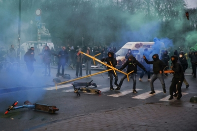 Clash after Belgian Covid measures protest 
