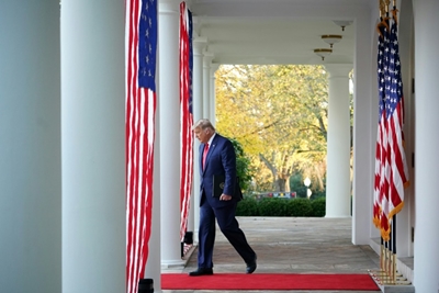 Trump -- for a moment -- alludes to election defeat