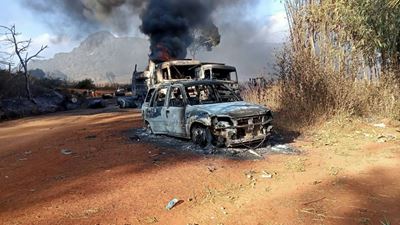 Burnt remains of dozens of people found in charred vehicles in Myanmar: monitor