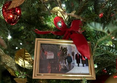 Trump is back - on the Bidens' Christmas tree