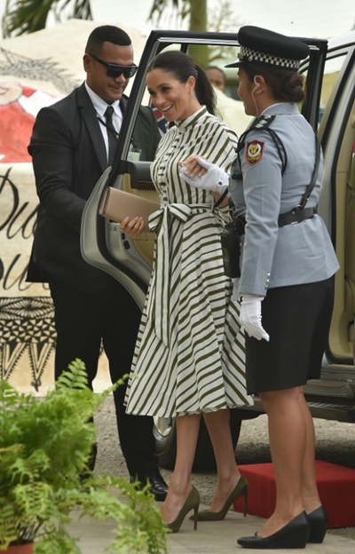 Harry and Meghan step out in matching skirts in Tonga