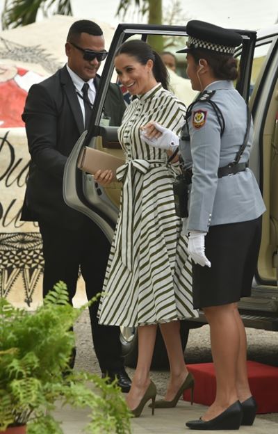 Harry and Meghan step out in matching skirts in Tonga
