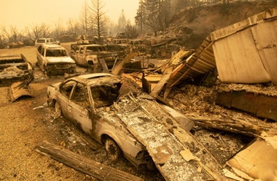 Californians airlifted from fires as dangerous winds arrive