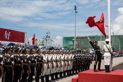 China spotlights military drill amid Hong Kong protests