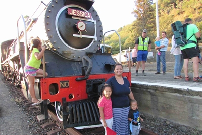 Stoomtrein rol deur Heidelberg