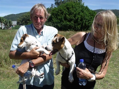 Friends walk dogs to say goodbye to Joy