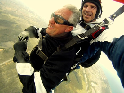 Principal skydives for Bosses' Day
