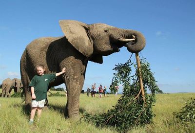 Young girl with a big passion for elephants