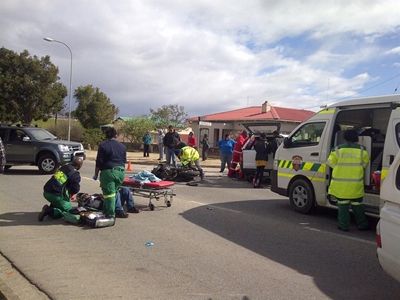 Motorbike rider seriously injured