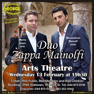 Duo Zappa Mainolfi concert at the George Arts Theatre
