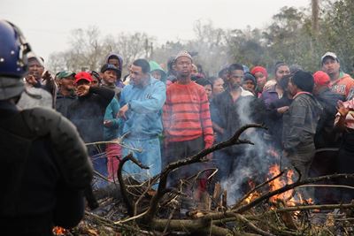 Peaceful protest turns violent