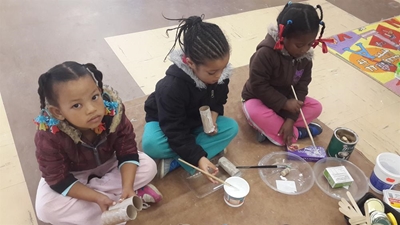 Children present their art
