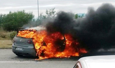 Update: Car destroyed in parking lot
