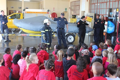 Little ones learn about fire fighting