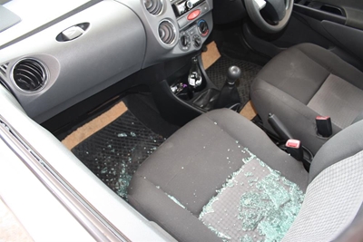 Smashed window a mystery