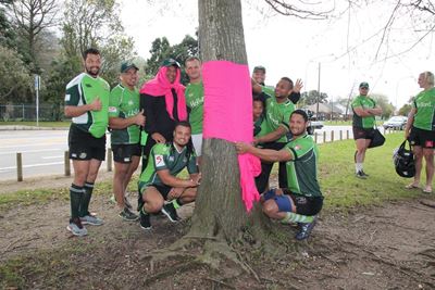 Pink Trees and Wessa take hands