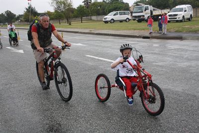 7-year-old completes 10km on handcycle