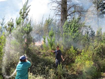 Brand by Rust en Vrede waterval