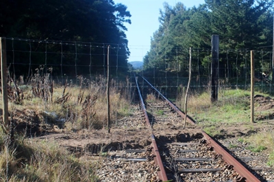 Railway track fenced off