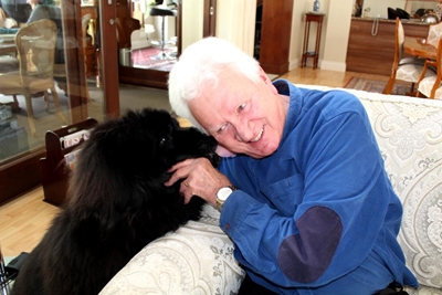 Dog rescues man after fall