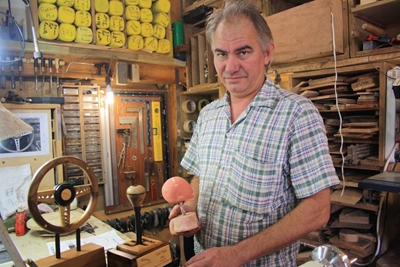 Wood-turned trophies for Hillclimb drivers
