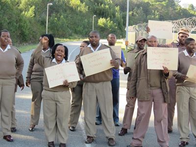 Correctional services union protest working conditions