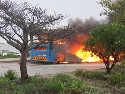 GO GEORGE buses go up in flames