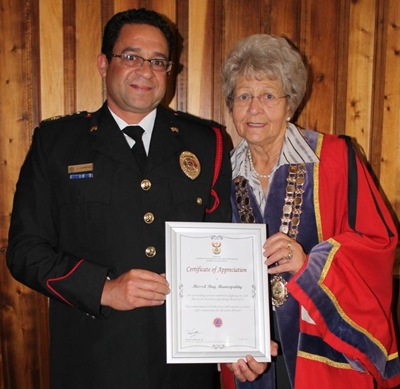 Award for Mossel Bay Fire Department