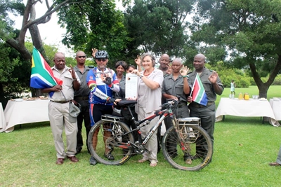 Role model ranger arrives by bike