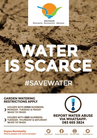 Water restrictions in place in Greater Knysna