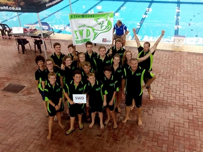 Underwater hockey players work up a sweat