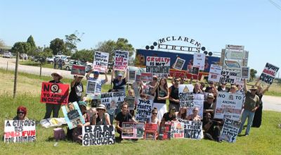 Activists protest, circus still a hit