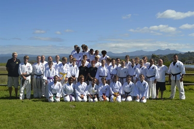Karate camp on the beach