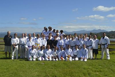 Karate camp on the beach