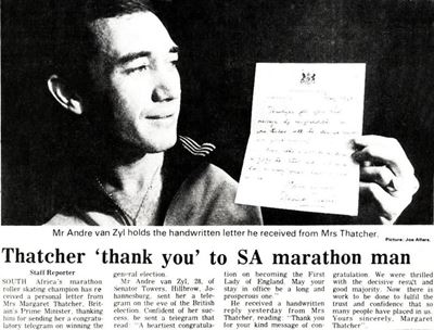 A letter from Margaret Thatcher