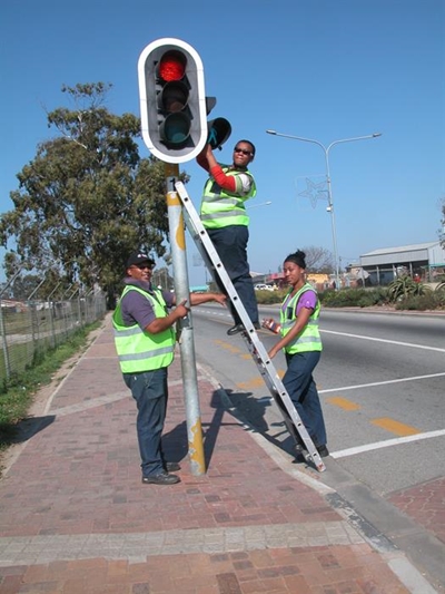 Traffic light vandalism