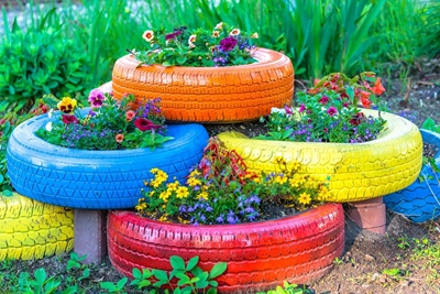 Recycle & re-use old tyres